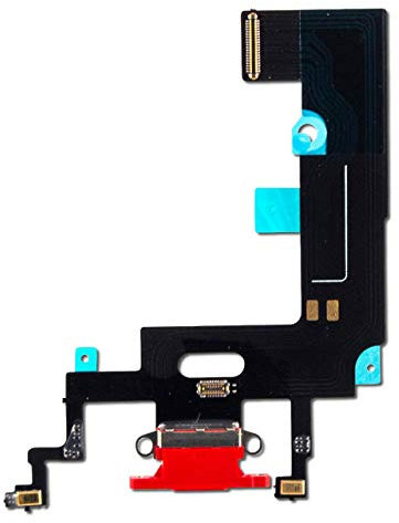 OnlyTech – Connettore di ricarica per iPhone XR rosso – Cavo interno con connettore di ricarica e microfono, compatibile con Apple