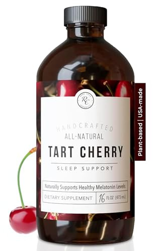 Rowe Casa Organics Tart Cherry Organic Sleep Support with Valerian Root, Supports Sleep Cycle Regulation and Muscle Recovery (16 Fl Ounces)
