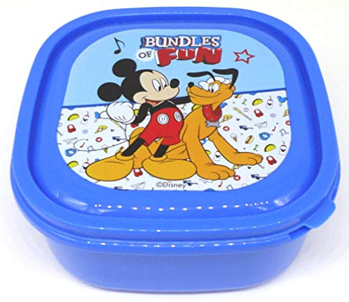 TDL Disney Mickey Mouse Pausenbrotdose - Offiziell Lizensiert - 13.5 x 13.5 x 6 cm - PVC-frei - PP Kunststoff - Sandwich Box