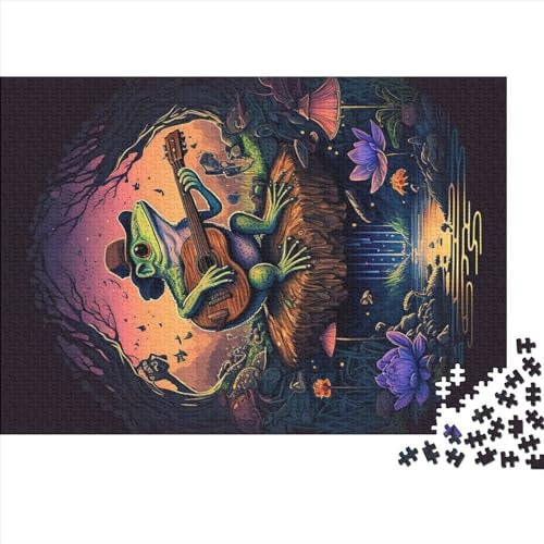 1000 Teile Frosch spielendes Banjo-Puzzle für Erwachsene, Intellektuelles Spiel, Puzzle-Spielzeug für Kinder, 1000 Stück (75 x 50 cm)