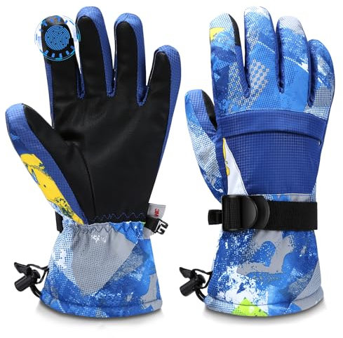 Odtmger Skihandschuhe, Wärmste wasserdichte und Atmungsaktive Schneehandschuhe für Kaltes Wetter, Passt Sowohl Männern als auch Frauen, für Eltern-Kind-Outdoor