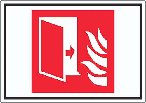 Brandschutztür Brandschutz Symbol Aufkleber A3 (297x420mm)