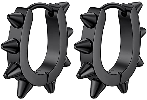 Bestyle Cool Steampunk Ohrringe Edelstahl Igel Ohrstecker Hip Hop Punk Street Style Unisex Modeschmuck Accessoire Schwarz