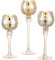 Inweder Supports Bougies Chauffe Plat - 3Pcs Bougeoir Verre Mercure Pièce Maîtresse Table Bougeoirs pour Pilier Flottantes Bougies Argent Porte Bougie Chauffe Plat Noël Mariage Décoration Maison