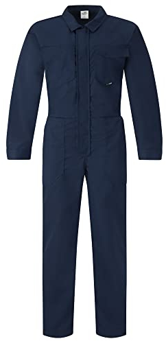 BWOLF Bravo Tuta da Lavoro da Uomo Tuta Intera Uomo Cotone Tuta Meccanico Protettiva con Cerniera elasticata e 6 Tasche, Blu Scuro, S