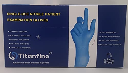 Titanfine White Nitrile Gloves Pack of 100 (Small)