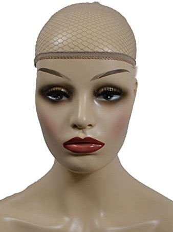 5x EWANTO Perückennetz mit offenem Ende aus beigem Nylon Einheitsgröße Farbe Beige Haarnetz Mesh für Alltagsperücken und Karneval elastisch atmungsaktiv Perückenkappe Unterziehhaube Wig Cap