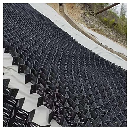QWEASDF 5 cm(2 in) Kiesgitter, HDPE-Geo-Gitter, Flexibles Faltbares Kies-Wabengitter, Bodenstabilisator für Stützmauern, für Geneigte Auffahrten Und Terrassengärten, Rasen,2 * 7m(6.56 * 22.97ft)