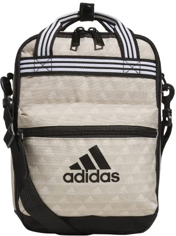 adidas 979500 Squad Lunchtasche, Polyester, Bos Mini Monogram Wonder beige/schwarz