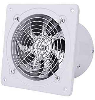 Bathroom Fan, Exhaust Fan, Axial Fan, Kitchen Extractor Fan, Metal Bathroom Fan, Quiet Fan, 6 Inch / 220 V Ventilation Blower Wall/Ceiling Extractor Fan in the Bathroom (White, Diameter 150 mm)