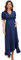 KOJOOIN Robe De Maternité pour Femme Robe d'allaitement À Col en V Robe De Maternité À Manches Courtes avec Volants Robe Florale Fleurs Bleu foncé (Manches Courtes) L