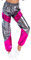Damen Metallic Glänzed Hose Elastischer Sporthose Locker Holographische Sweathose Jogginghose Hologram Laser Baggyhose Disco Clubwear Hip Hop Punk Hosen Jogger Sweatpants Streetwear Grau + Rose XL