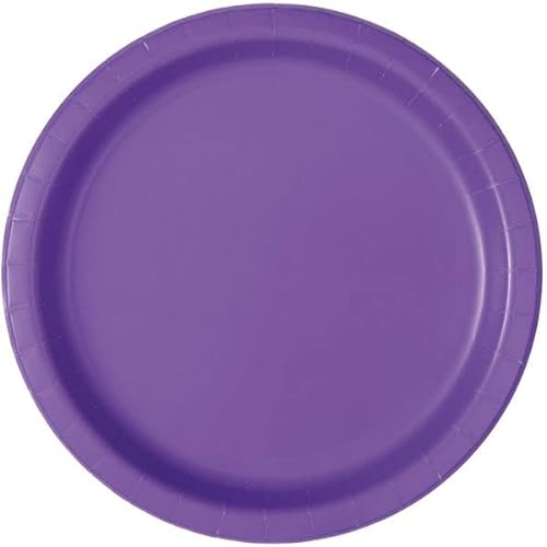Unique- Assiettes en Carton Écologiques-23 cm-Couleur Violet Fluo-16 Pièces (Lot de 1), 99165EU, Neon Purple