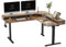 FEZIBO 160 x 60 cm L Shaped Standing Desk with 4 Drawers, Electric Standing Gaming Desk Adjustable Height, Corner Stand up Desk with Splice Board, Black Frame/Rustic Brown Top