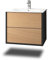 Stil.Zeit Evelia Badmöbel inkl. Waschbecken | Waschtisch mit Unterschrank 60.5 cm | Anthrazit/Dekor Buche| Push-to-Open/hängend