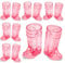 SAIAOKJ Cowboy Boot Shot Glasses, 12 Pcs 1 Oz Mini Plastic Boot Shot Glass, Reusable Plastic Boot Cups for Cowboy Cowgirl Western Theme Party Supplies Bachelorette Birthday Party Favors (Rose Red)