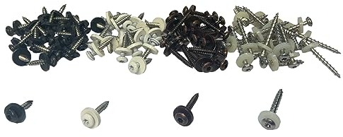 Edelstahl Fensterbankschraube mit Dichtscheibe Blechschraube Ø 3,9 mm x Länge 16-32 mm Natur Weiß Anthrazitgrau Braun (10 25 100 200 Stück) (100, 3,9 x 32 (Weiß))