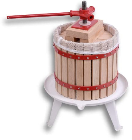 Froadp Presse-agrumes manuel - Avec poignée en fonte - Diamètre : 360 x 600 mm - Avec chiffon de pressage - Presse mécanique - Convient pour vins, myrtilles, jus de pomme (12 litres)