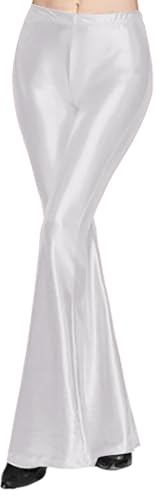 Damen Metallic Glänzend Schlaghose Kunstleder Hohe Taille Leggings Hose Weite Bein Hosen Glitzer Leder Lange Hose Schlanke Sexy Hose Einfarbig Wet Look Stretch Tanzhosen Karneva Party Disco Clubwear