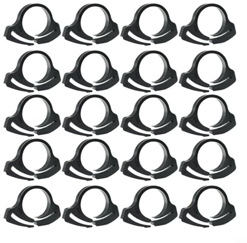 URPIZY 20PCS Heavy Duty Black Nylon Hose Clamps, 16mm/20mm Plastic Snap Ratcheting Clamps Assortment Kit for Irrigation Garden Hose Pipe(φ16mm)