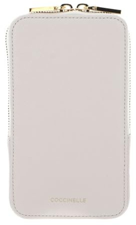 Coccinelle Leder Handytasche Flor Hi-Tech Phone Bag Lambskin White creme