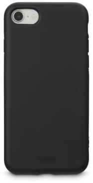 Hama Hülle für iPhone 7/8/SE 2020/SE 2022 (Handyhülle, stoßfest, Kratzfest, Elegante Schutzhülle für Rückseite, weich, Slim, softe Oberfläche, Wireless Charging kompatibel) schwarz