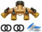 3/4(19mm) Brass 4 Way Heavy Duty Garden Water Hose Splitter, Hose Connector, Hose Spigot Adapter with 4 Valves