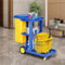 Carrello per la pulizia, 105 x 47 x 95 cm, 3 livelli, pulizia professionale con sacco della spazzatura da 65 l
