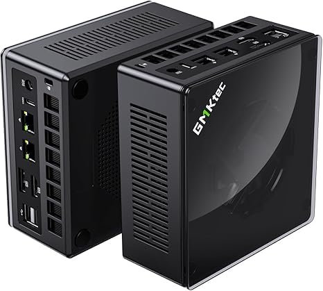 GMKtec AMD Ryzen 7 Mini Gaming PC 8845HS(8C/16T, up to 5.1GHz) K8 Plus 32GB DDR5 RAM 1TB PCIE4.0 SSD, Desktop PC Oculink/Dual NIC 2.5G/WIFI 6/BT5.2/HDMI 2.1/USB4/USB3.2 * 2*+USB2.0 * 2.Mini Computer