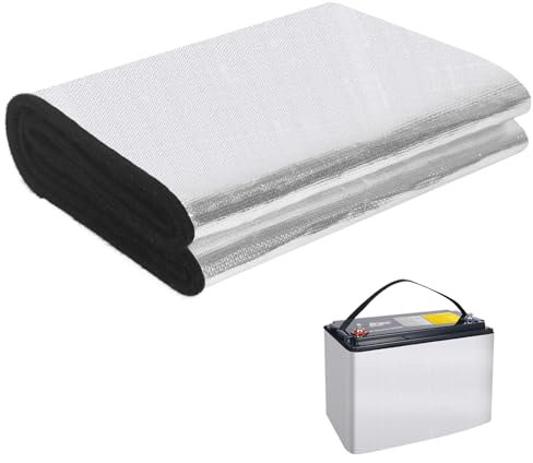 Battery Insulation Kit, Cold Weather Car Battery Blanket, Insulated Battery Heat Shield, Battery Wrap Insulation Kit with Tape, Winter Car Kit for Extreme Temperature Protection 39.37 x 7.87 (1 Piece)