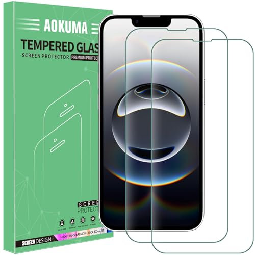AOKUMA Tempered Glass for iPhone 16E/SE 4 (2025), Screen Protector, [2 Pack] Premium Quality Guard Film, Case Friendly, Shatterproof, Shockproof, Scratchproof, Oilproof