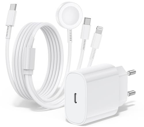 QZIIW Chargeur pour Apple Watch, chargeur rapide magnétique 20w pour Apple iWatch, câble original 3 en 1 multi-charge (2M) compatible avec les séries de montres Ultra 2/SE/10/9/8/7/6/5,iPhone 16/15/14