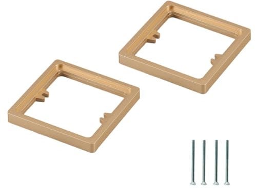 Single Socket Spacer, 2Pcs Gang Square Spacer 0.39IN/10MM Box Frame with Screws, for Single Light Switches Cover Plates(Gold)