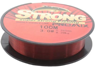 Asyduey 100m di Filo da Pesca in Nylon Trasparente, Filo da Pesca Rosso, Filo Principale, Filo Secondario, Filo Numero 0,8 Rosso