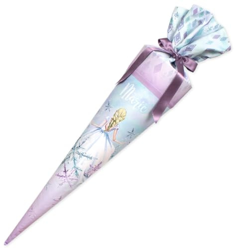 Dein Lieblingsteil Schultüte aus Baumwolle individualisierbar mit Wunschname personalisierbar mit Schultütenkissen 70 cm 85 cm - Mädchen (Eisprinzessin, 70 cm)