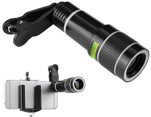 Kit d'objectif pour téléphone - 20x - Kit d'objectif télescopique HD - Objectif zoom portable avec clip téléphone pour la plupart des smartphones - Portée de 50 à 200 m
