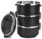 Nikou Lonchera apilable de acero inoxidable portátil a prueba de fugas para escuela, camping, picnic (3 niveles)