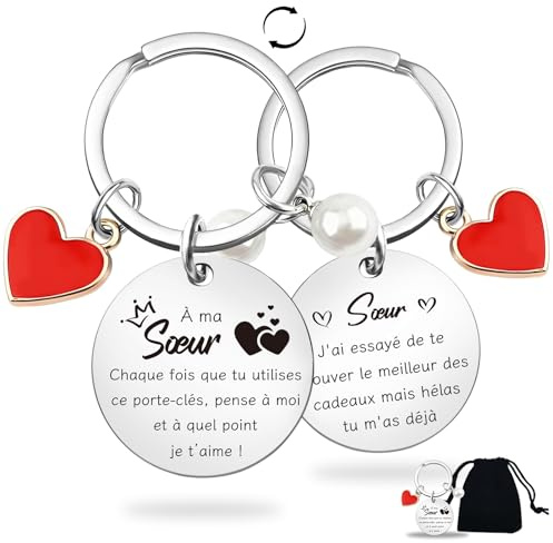Cadeau Soeur, Cadeau Noel Soeur Porte Clef, CadeauxSoeur Anniversaire | Original Idée Utile Anniversaire Cadeaux NoelCadeau du Nouvel An Porte-clés Femme