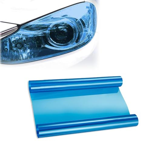 Scheinwerfer Folie 30 * 120cm Tönungsfolie Auto,Blau | Blau Transparent,Selbstklebende Scheinwerfer Taillights Tönung Vinyl Film,Tönungsfolie für Auto Rücklichter Nebellichter