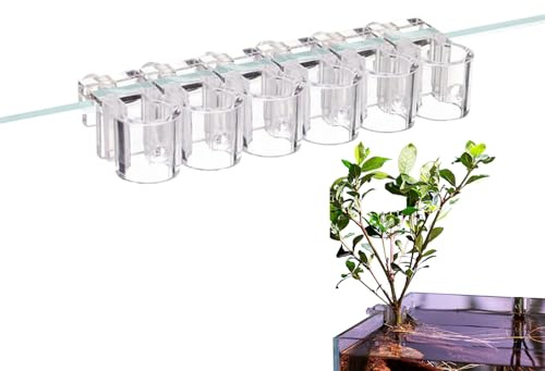 6 Stück Aquarium Pflanzenhalter Transparent Pflanzenständer Für Aquarien Aquaponic Pflanzenkultur Hängender Halterung Und Dekorationen Pflanzentopf Für Fisch Tank Aquaponic