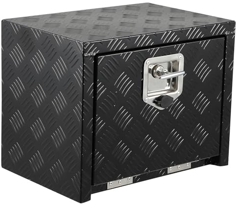 Garvee Underbody Truck Box, Pickup Storage Box, Heavy Duty Aluminum Diamond Plate Tool Box with Lock and Keys, Waterproof Trailer Storage Box Tool Organizer Underbed of Truck, Trailer, Pickup, RV