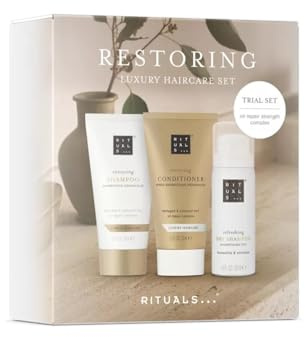 Rituals Hair Care Set - Restoring, Shampoo, Conditioner und Trockenshampoo, mit Reiswasser und Vitamin E, 3-teilig