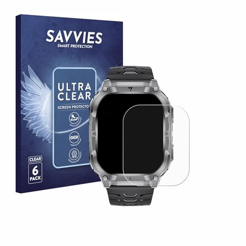 Savvies 6 Stück Schutzfolie für LIGE EF22 2 | Transparenter Displayschutz Made in Germany, Ultra-Klar Displayschutz-Folie