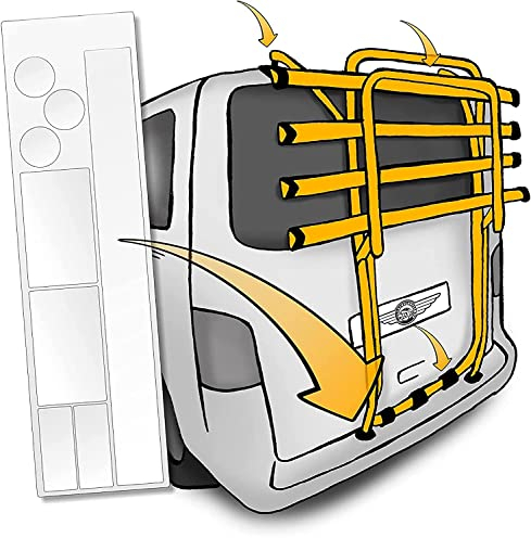 Lackschutzshop Universal Lackschutzfolien XXL-Set für Auto-Heckträger - Selbstklebende, transparente Schutz-Pads für Fahrrad-Träger - Klebe-Folie