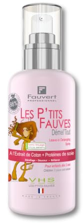 Fauvert Professionnel Spray Démêlant Cheveux Enfant - Soin Sans Rinçage Hydratant Abricot & Pêche - Spray Cheveux Bouclés & Fins - Démêlant Hypoallergénique - Made in France - 200ml