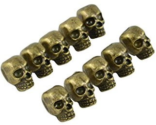 Sharplace 10x 3D Schädel Anhänger Charm Bronze für Schmuck Herstellen,Basteln