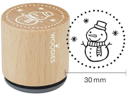 Woodies COLOP Holz-Stempel - Schneemann - Abdruckgröße 30 mm