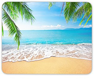 Destination Vinyl Ltd Tropical Beach Mouse Mat Pad - Sand Sun Holiday Palm Tree Gift PC Computer #8557