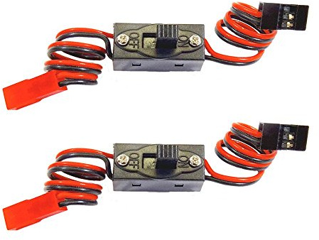 VUNIVERSUM 2X Stück Premium Schalterkabel Power Schalter Kabel JST Stecker auf JR RX An/Aus RC Powerschalter für Empfänger Lipo Akku Batterie Switch Qualität Modellbau