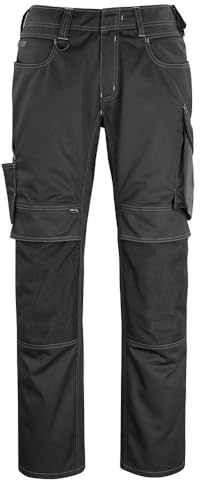 Mascot 12179-203-0918 Unique Erlangen Cordura Hohe Strapazierfähigkeit Hose mit Knietaschen, Schwarz/Dunkelanthrazit, 90C56 Größe
